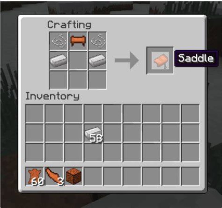 Minecraft how to craft a horse saddle